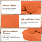 103.5 Lamb Velvet Armless Sofa with 6 Pillows and Floating Design