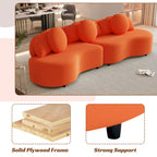 103.5 Lamb Velvet Armless Sofa with 6 Pillows and Floating Design