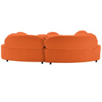 103.5 Lamb Velvet Armless Sofa with 6 Pillows and Floating Design
