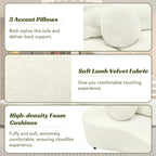 103.5 Lamb Velvet Armless Sofa with 6 Pillows and Floating Design