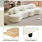 103.5 Lamb Velvet Armless Sofa with 6 Pillows and Floating Design