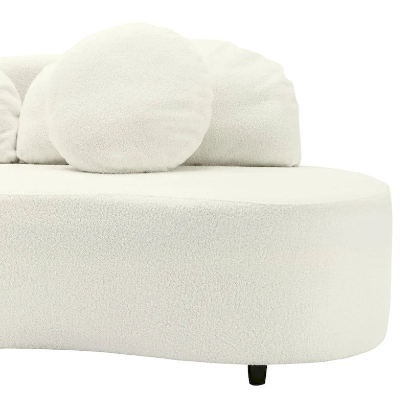 103.5 Lamb Velvet Armless Sofa with 6 Pillows and Floating Design