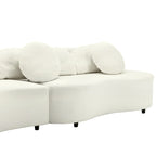 103.5 Lamb Velvet Armless Sofa with 6 Pillows and Floating Design