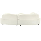 103.5 Lamb Velvet Armless Sofa with 6 Pillows and Floating Design