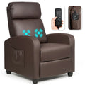 Gymax Massage Recliner Chair Single Sofa Padded Seat w/ Footrest