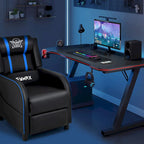 Gymax Massage Gaming Recliner Chair PU Leather Single Recliner Sofa
