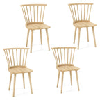Gymax 4 PCS Dining Chair Windsor High Spindle Back Wood Kitchen Chairs