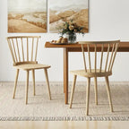 Gymax 4 PCS Dining Chair Windsor High Spindle Back Wood Kitchen Chairs