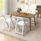 Gymax Set of 4 Dining Chairs w/ Rubber Wood Legs & Padded Seat for