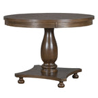 5 Piece Dining Table Set, Solid Wood Kitchen Dining Room Table Set with Round Dining Table and 4 Upholstered Chairs