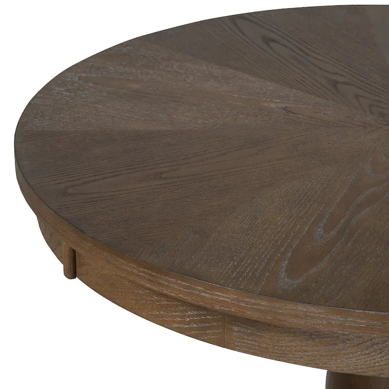 5 Piece Dining Table Set, Solid Wood Kitchen Dining Room Table Set with Round Dining Table and 4 Upholstered Chairs