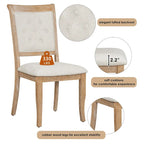 5 Piece Dining Table Set, Solid Wood Kitchen Dining Room Table Set with Round Dining Table and 4 Upholstered Chairs