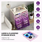 Gymax 20 Drawers Rolling Storage Cart Art Craft Organizer on Wheels