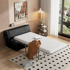Roomfitters Twin Size Folding Ottoman Sleeper Bed with Mattress, Compact Convertible Guest Bed for Living Room