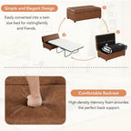 Roomfitters Twin Size Folding Ottoman Sleeper Bed with Mattress, Compact Convertible Guest Bed for Living Room