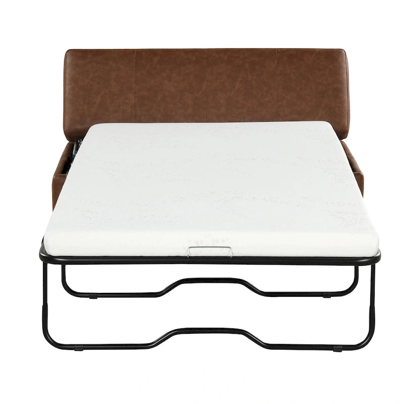 Roomfitters Twin Size Folding Ottoman Sleeper Bed with Mattress, Compact Convertible Guest Bed for Living Room