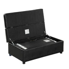 Roomfitters Twin Size Folding Ottoman Sleeper Bed with Mattress, Compact Convertible Guest Bed for Living Room