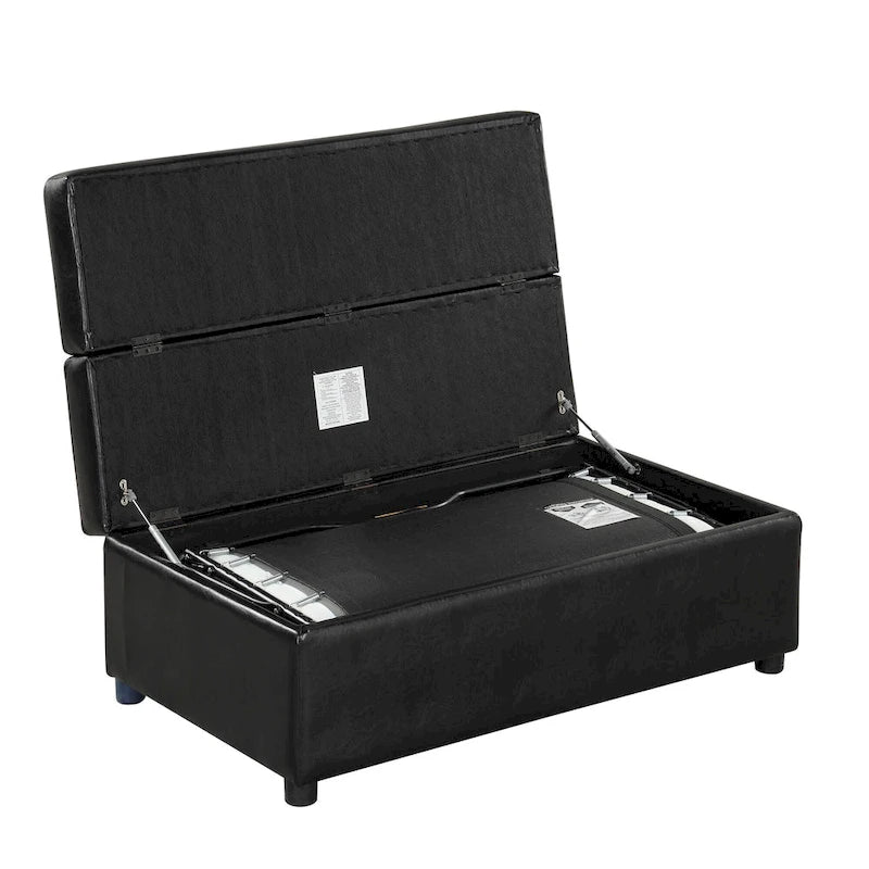 Roomfitters Twin Size Folding Ottoman Sleeper Bed with Mattress, Compact Convertible Guest Bed for Living Room