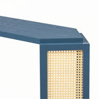 Narrow Console Table with Open Shelf,Antique Blue