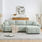 100 L-Shaped Sofa Boucle Fabric Couch with Movable Ottoman