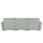 100 L-Shaped Sofa Boucle Fabric Couch with Movable Ottoman