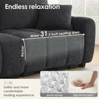 100 L-Shaped Sofa Boucle Fabric Couch with Movable Ottoman