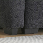 100 L-Shaped Sofa Boucle Fabric Couch with Movable Ottoman