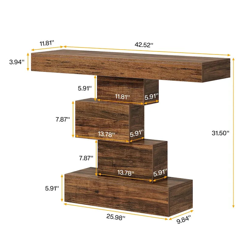 42.5 Inches Wood Farmhouse Console Sofa Table for Entryway Hallway