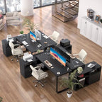 Reversible 55 L Shaped Desk with File Cabinet & Power Outlet,Corner Computer Desks with LED Strip  Drawer