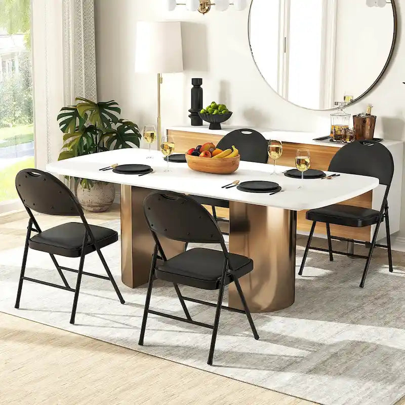 Costway 2/4/8/10/12 PCS Folding Padded Party Chairs with Metal Frame