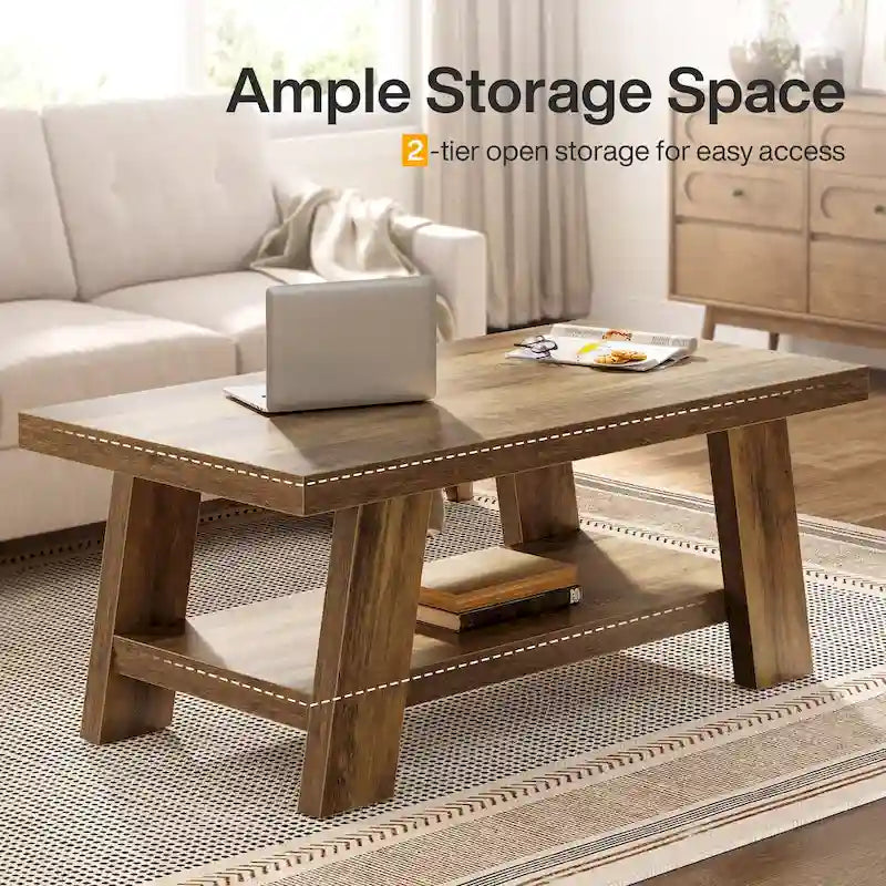 Farmhouse Coffee Table, 47.24-Inch Center Table