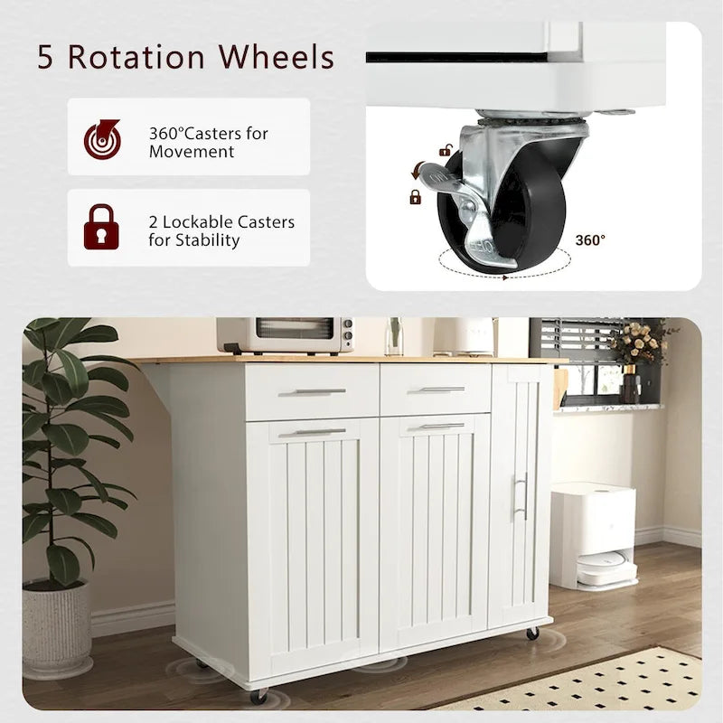 Kitchen Island With Drop Leaf(no include stool)