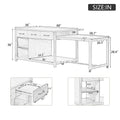 Extendable Kitchen Island With Storage(no include stool)