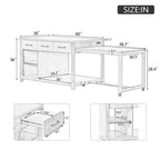 Extendable Kitchen Island With Storage(no include stool)