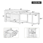 Extendable Kitchen Island With Storage(no include stool)