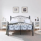 Modern Nightstand with 3-Tier Storage Shelves, Nightstands Set of 2