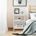 Modern Nightstand with 3-Tier Storage Shelves, Nightstands Set of 2