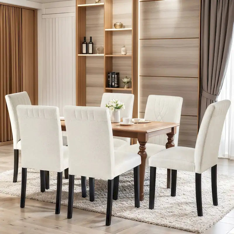 Upholstered Dining Chairs Set of 2/4/6, Fabric Dining Room Kitchen Side Chair, Parson Dining Chairs
