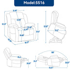 Faux Leather Dual Motor Power Lift Recliner Chair for Elderly, Lazy Boy Single Massage Sofa w/8-Point Vibration & Lumbar Heating