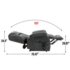 Faux Leather Dual Motor Power Lift Recliner Chair for Elderly, Lazy Boy Single Massage Sofa w/8-Point Vibration & Lumbar Heating