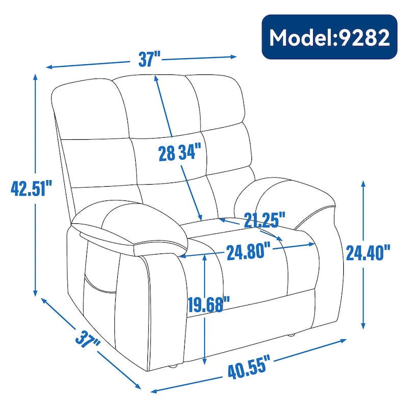 Dual Motor Power Lift Recliner Chair with Massage and Heat for Elderly People, Large Lazy Single Boy Recliners with Power-Remote