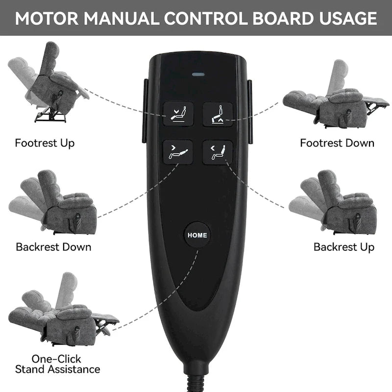 Dual Motor Power Lift Recliner Chair with Massage and Heat for Elderly People, Large Lazy Single Boy Recliners with Power-Remote