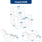 Leatheraire Swivel and Rocker Power Recliner Chair, Modern Single Recliner w/Lumbar & Neck Support Pillow, USB and Type-C Ports