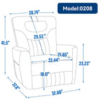 Leatheraire Swivel and Rocker Power Recliner Chair, Modern Single Recliner w/Lumbar & Neck Support Pillow, USB and Type-C Ports