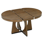5-Piece Rustic Functional Dining Set, 1 Extendable Table with a 16-inch Leaf and 4 Upholstered Chairs