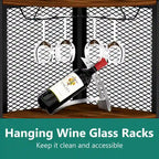 Corner Shelf with Doors, 65 Corner Cabinet with Shelves & Wine Glass Rack, 6 Tier Bookshelf Display Corner Shelves