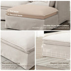 L Shaped Modular Sectional Chenille Sofa with Movable Ottoman