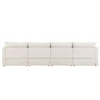 L Shaped Modular Sectional Chenille Sofa with Movable Ottoman