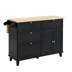 TOPMAX Kitchen Island Set with Drop Leaf and 2 Seatings, Dining Table Set with Adjustable Shelf, Drawers and Towel Rack