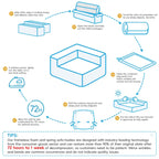 147 Modular Sectional Sofa,L Shaped Wide Seat Couch,Free Combination